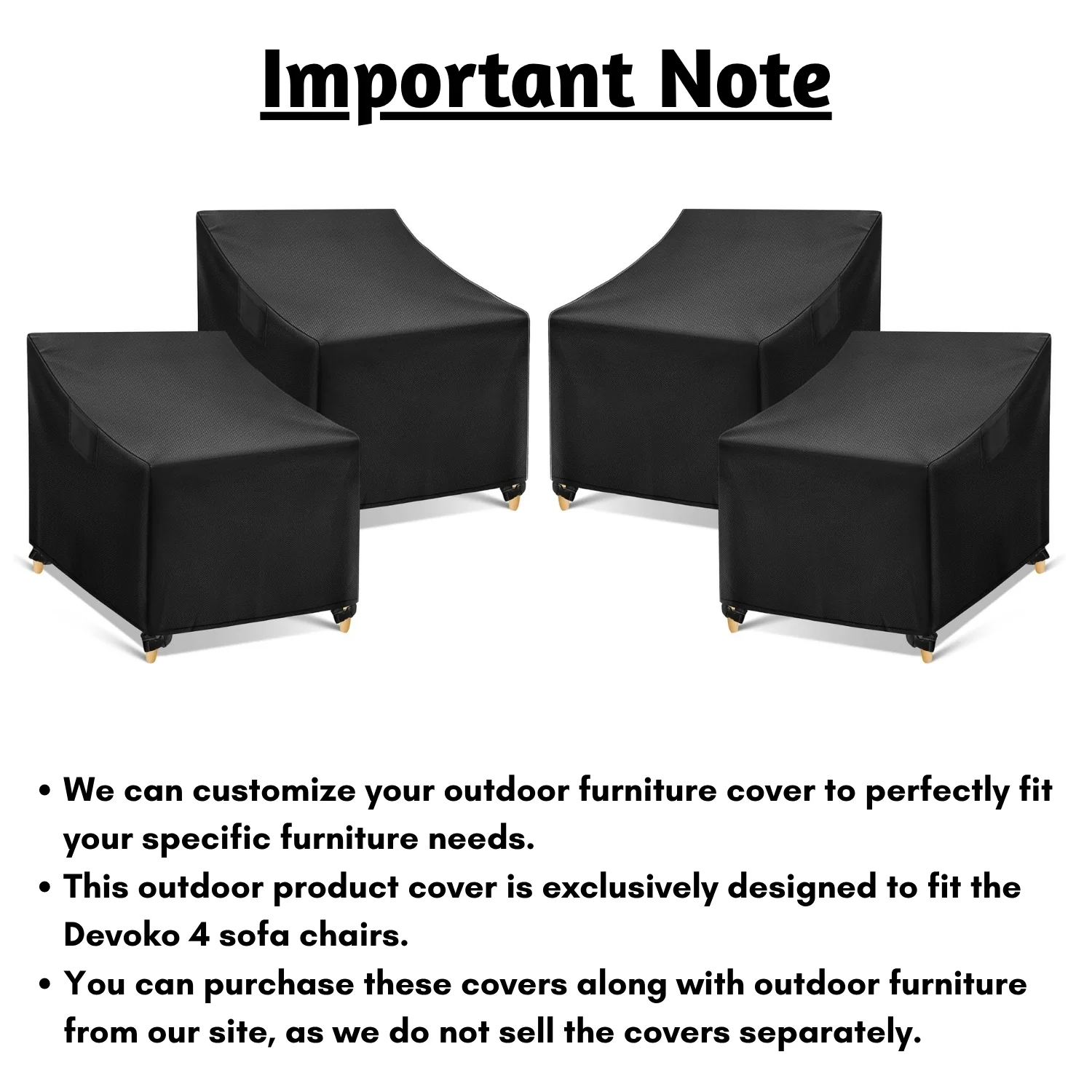 Outdoor 4 Chairs Sofa Cover - Image 6