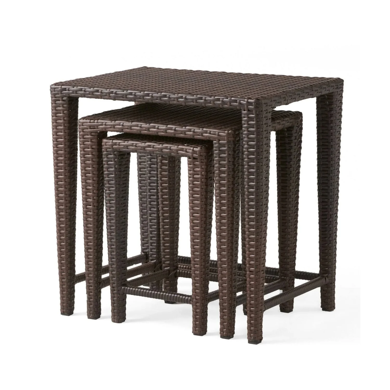 3-Piece Wicker Garden Bistro Set in Dark Brown - Image 4