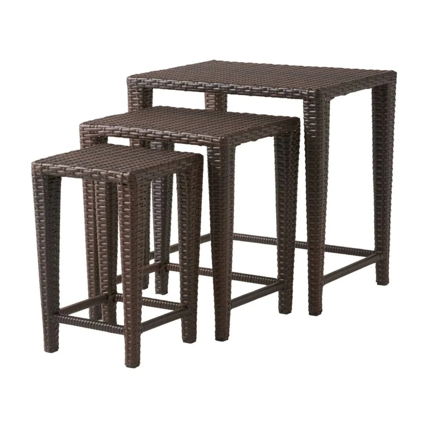 3-Piece Wicker Garden Bistro Set in Dark Brown - Image 8