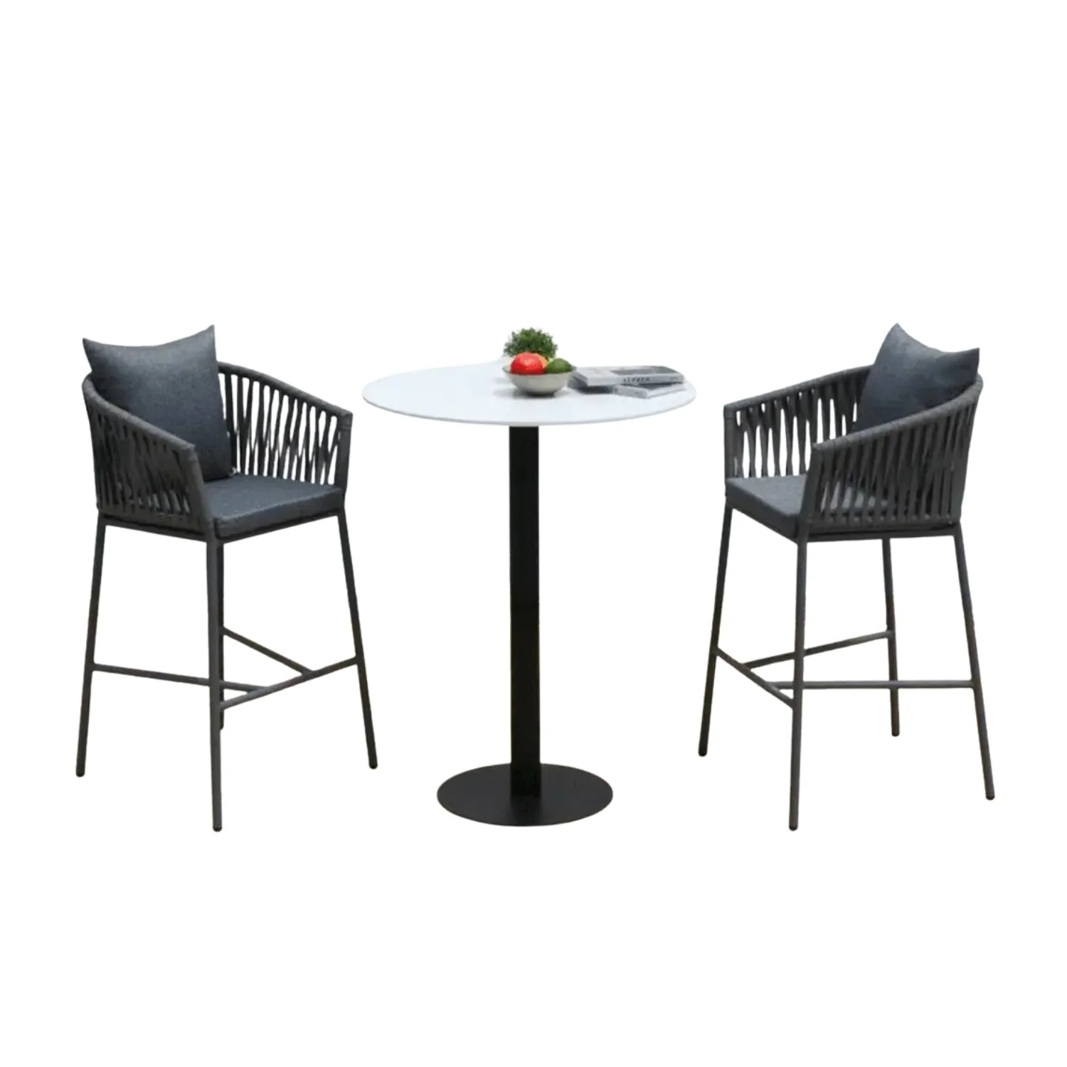 Premium Outdoor Rope Bar Set With a High-Top Round Table - Image 8