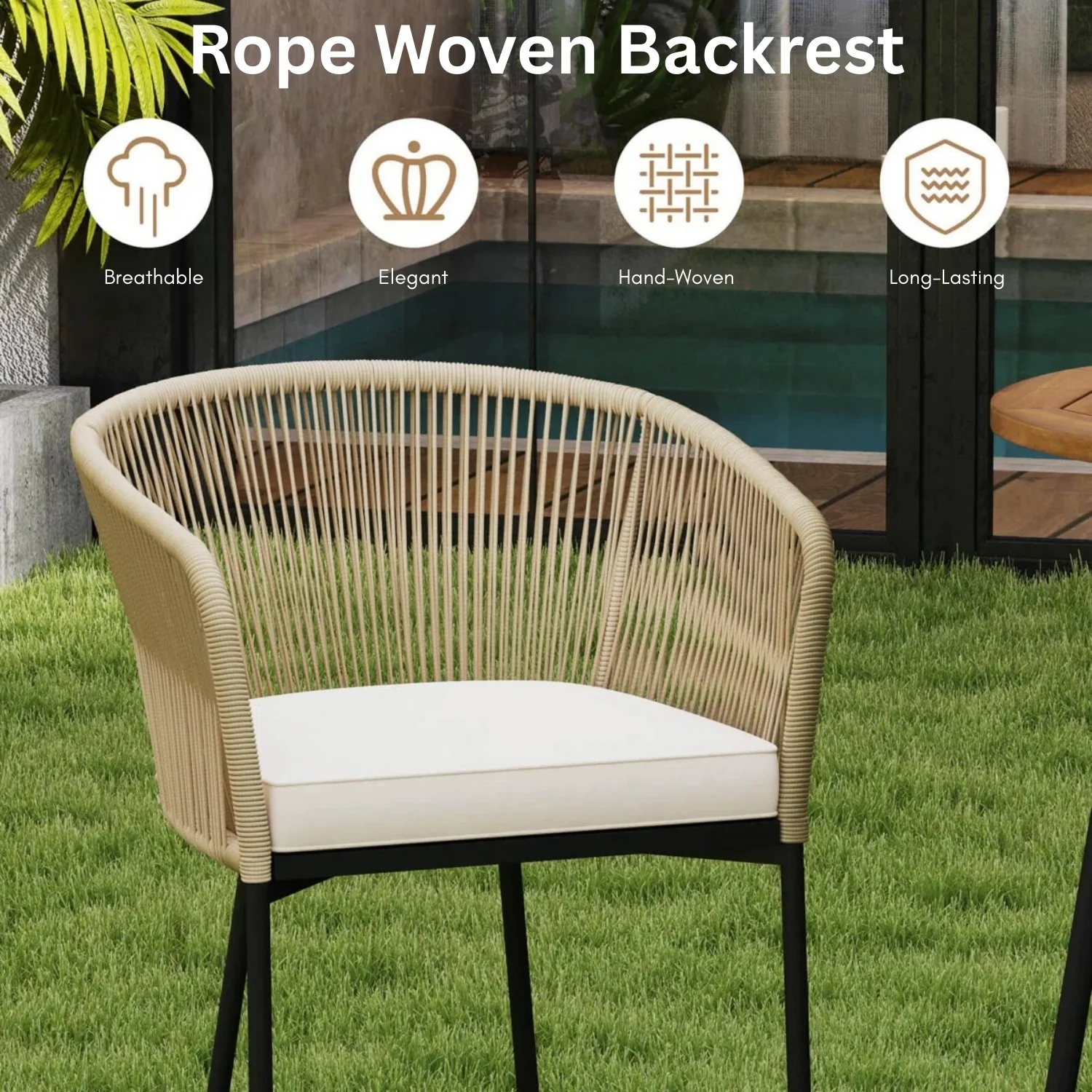 Premium Outdoor Rope Bar Set With a High-Top Round Table - Image 4