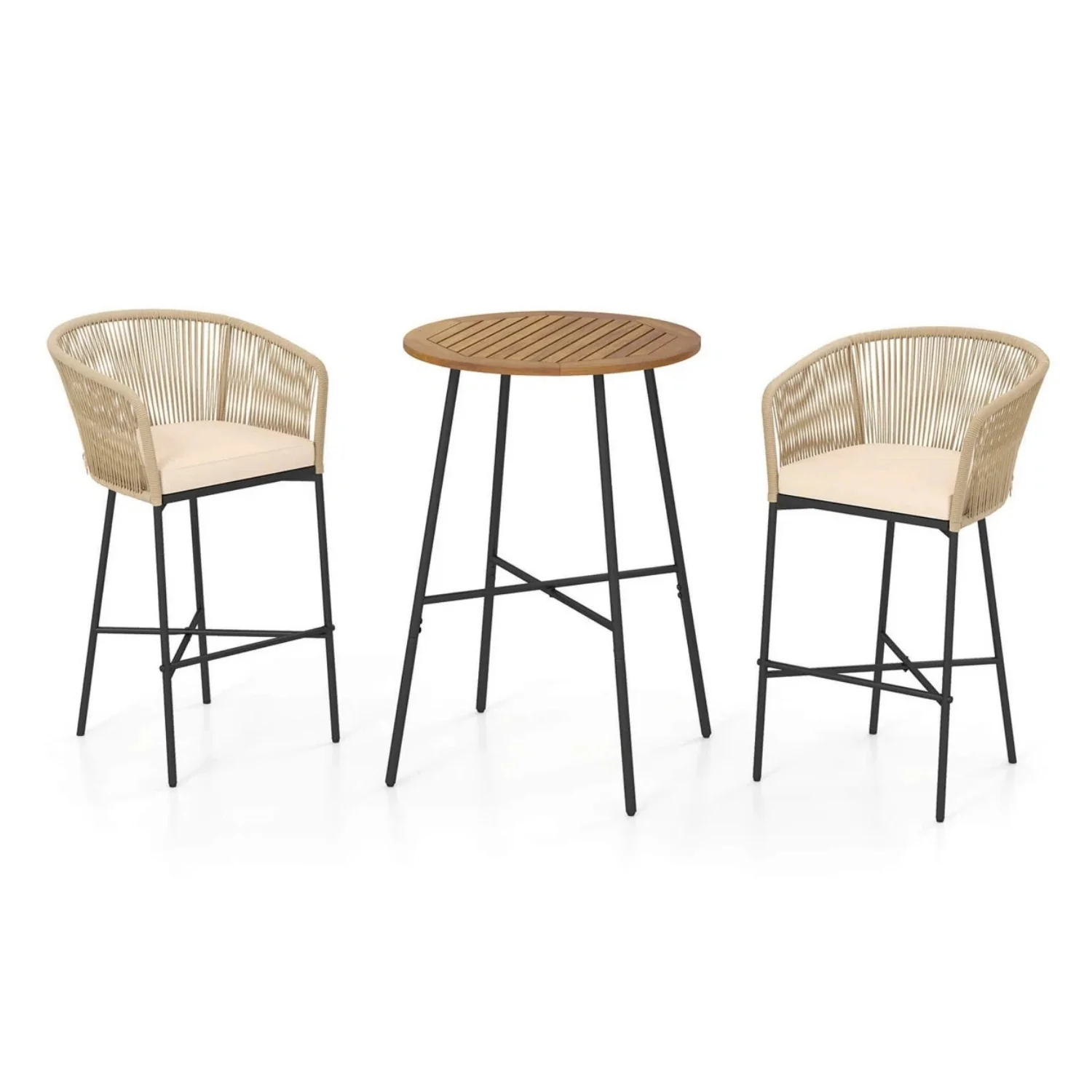 Premium Outdoor Rope Bar Set With a High-Top Round Table - Image 8