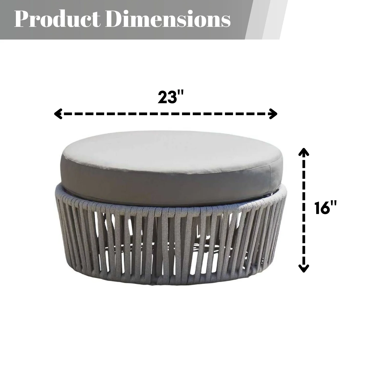 Round Outdoor Rope Footstool - Image 2
