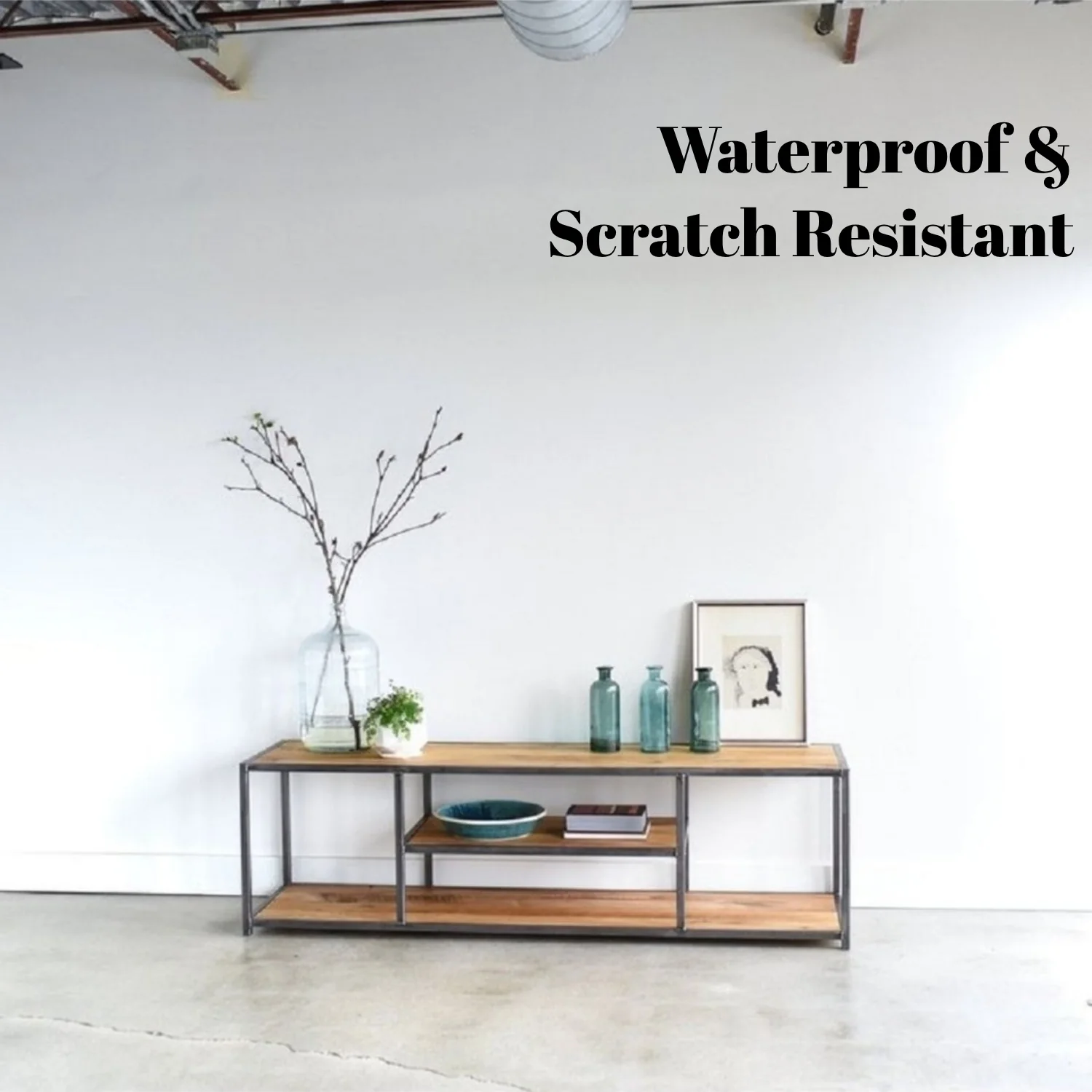 Sheesham Wood Top Open Media Console Table - Image 4
