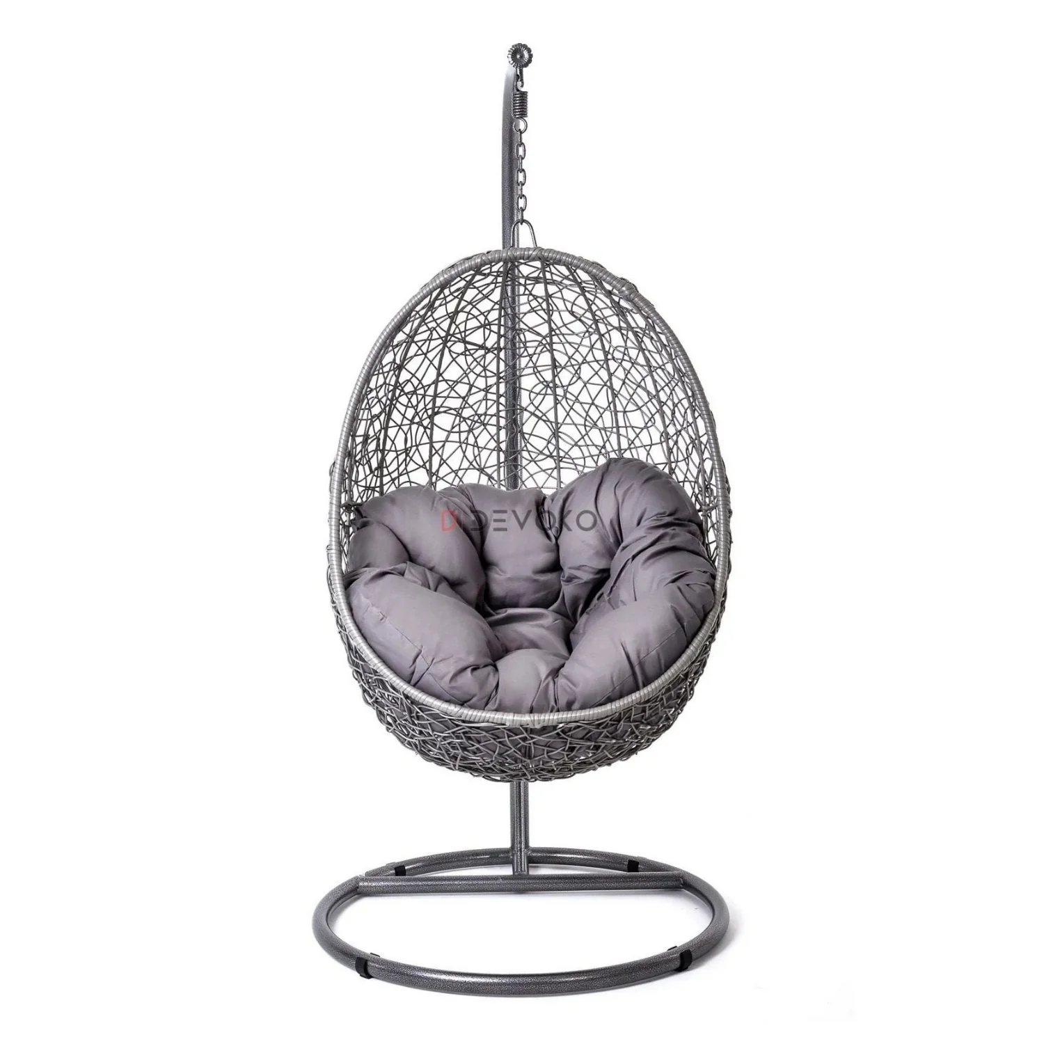 Single Seater Rattan & Wicker Swing (Grey) - Image 7