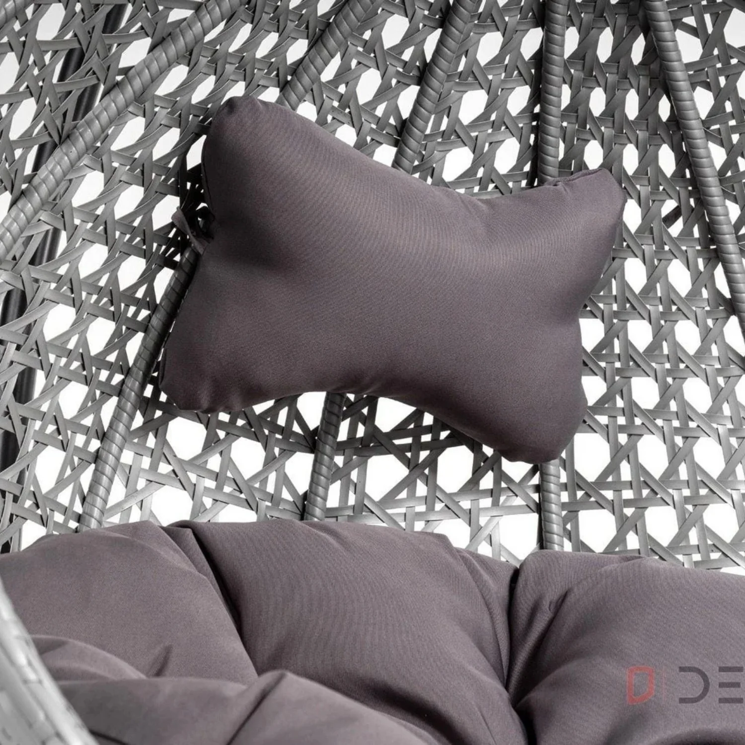 Single Seater Rattan & Wicker Swing (Grey) - Image 4