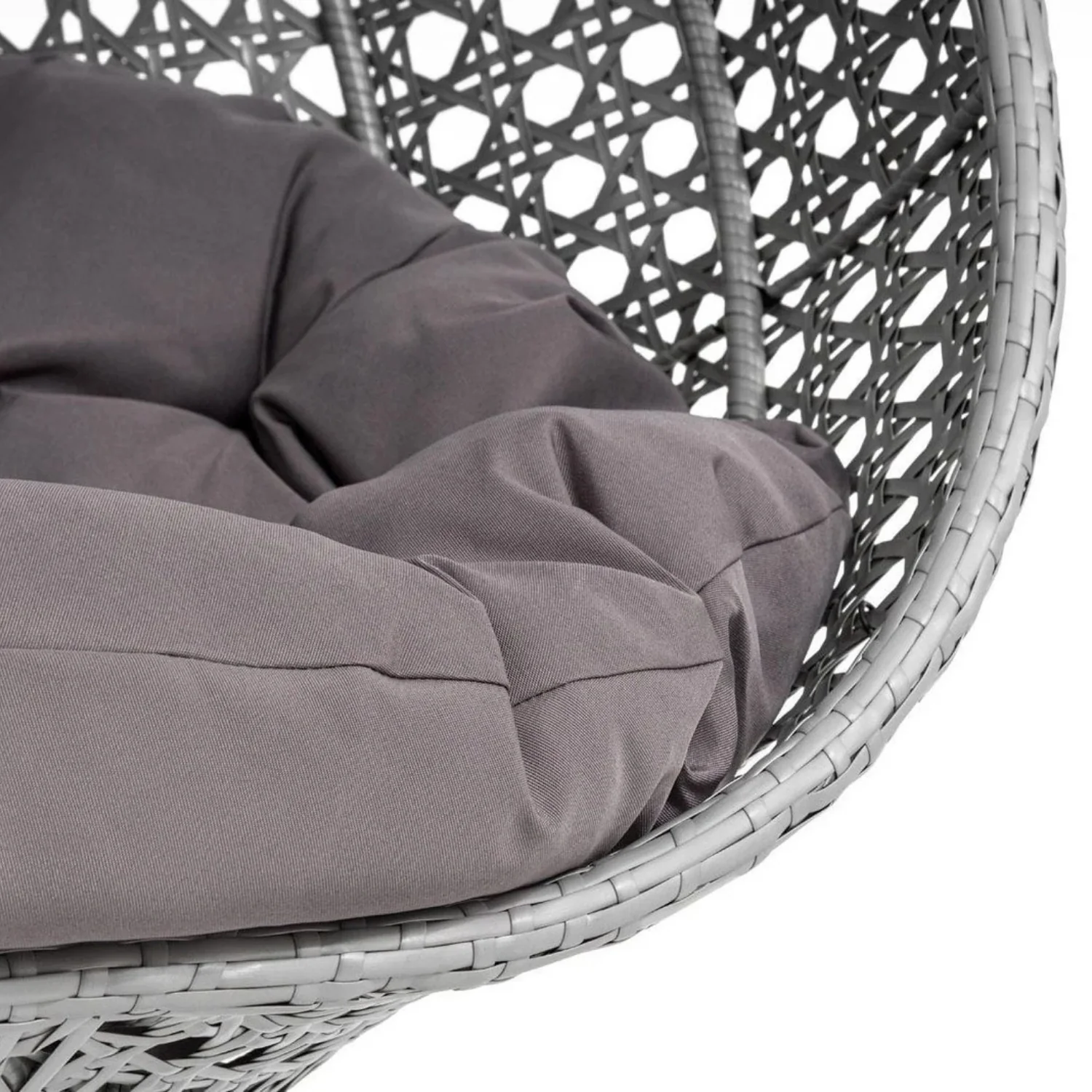 Single Seater Rattan & Wicker Swing (Grey) - Image 7