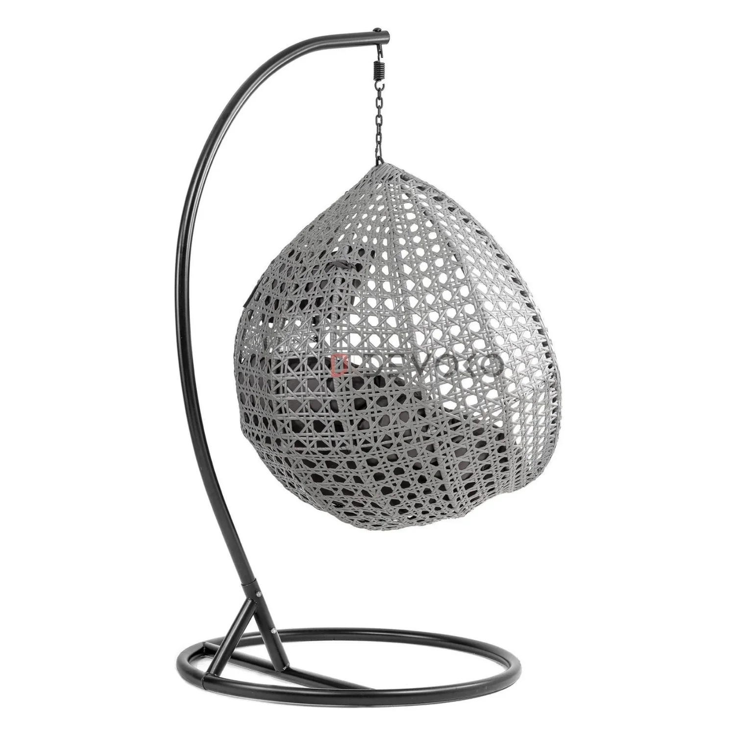 Single Seater Rattan & Wicker Swing (Grey) - Image 8