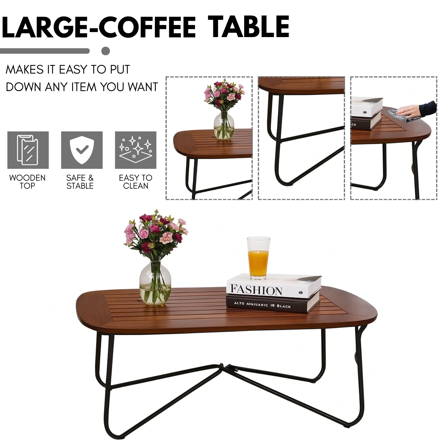 Outdoor Grey Rope 4-Piece Sofa Set With Wooden Top Table - Image 8