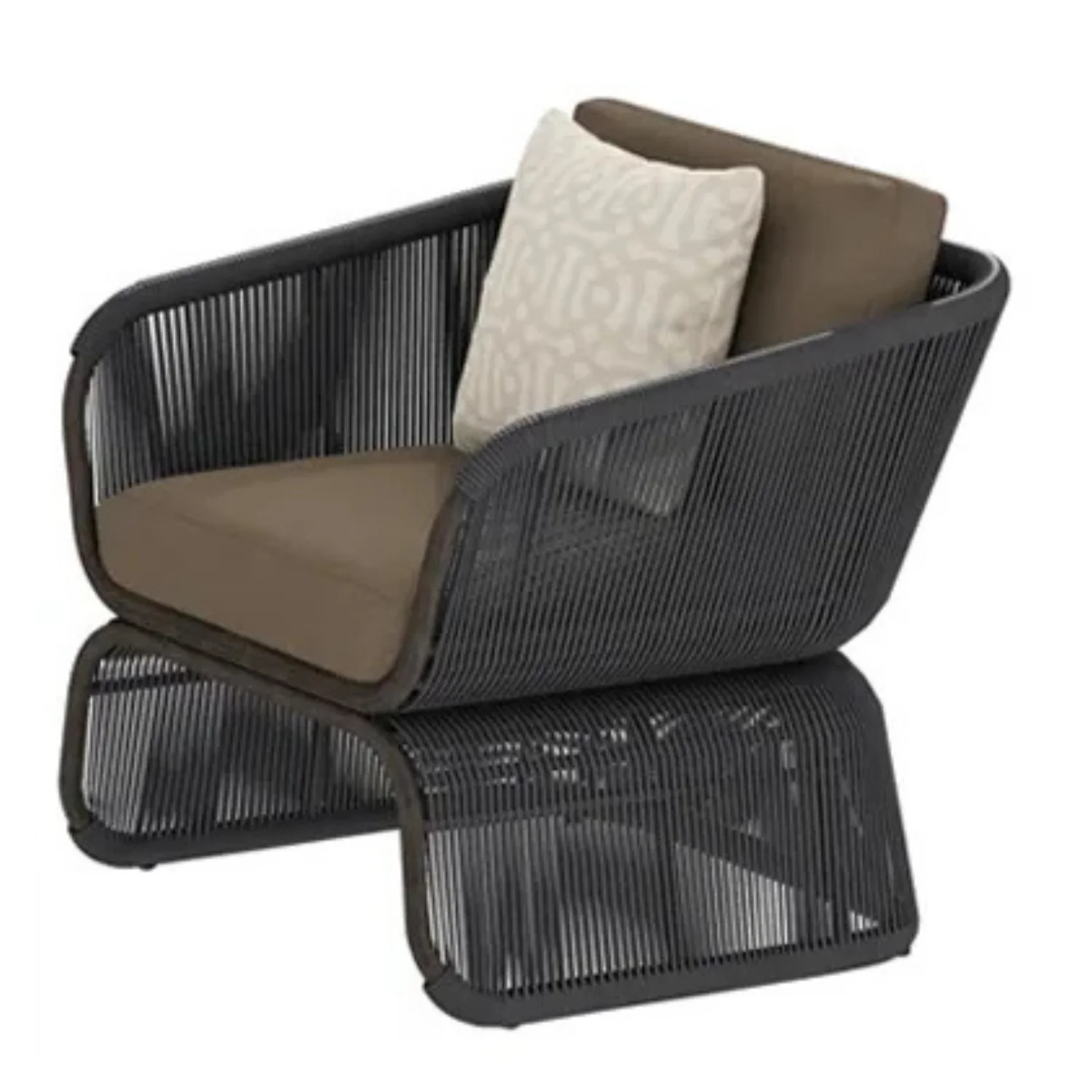 Outdoor Braided Rope Sofa Set With 2-Tier Glass Top Table - Image 9