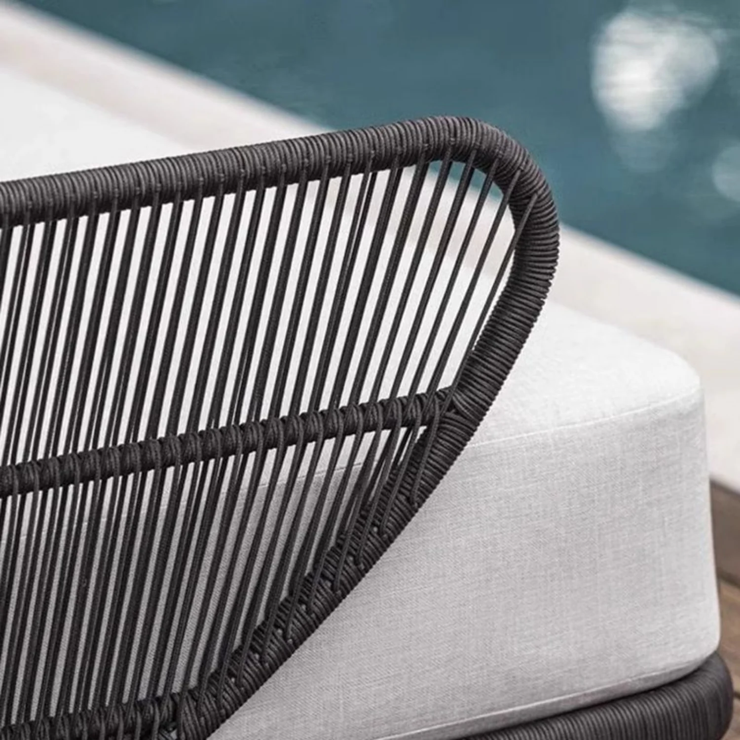 Outdoor Rope 4 Seater Sofa Set With Glass Top Tables - Image 4