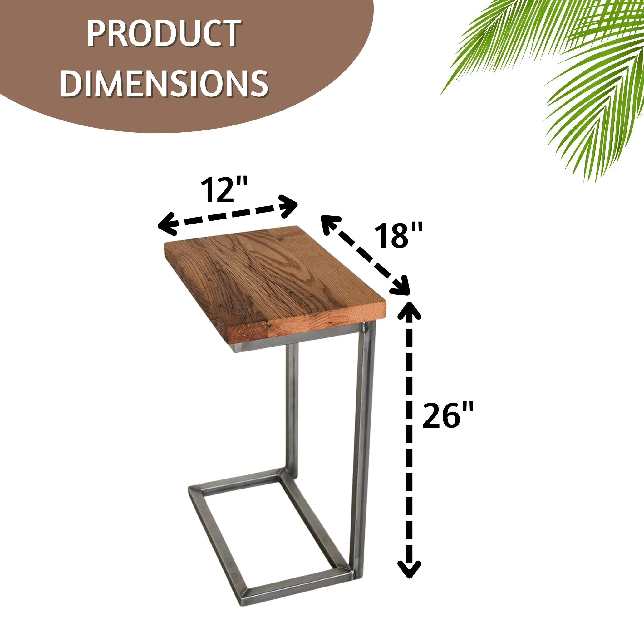 Solid Sheesham Wood C-Shape Corner Side Small End Table - Image 2